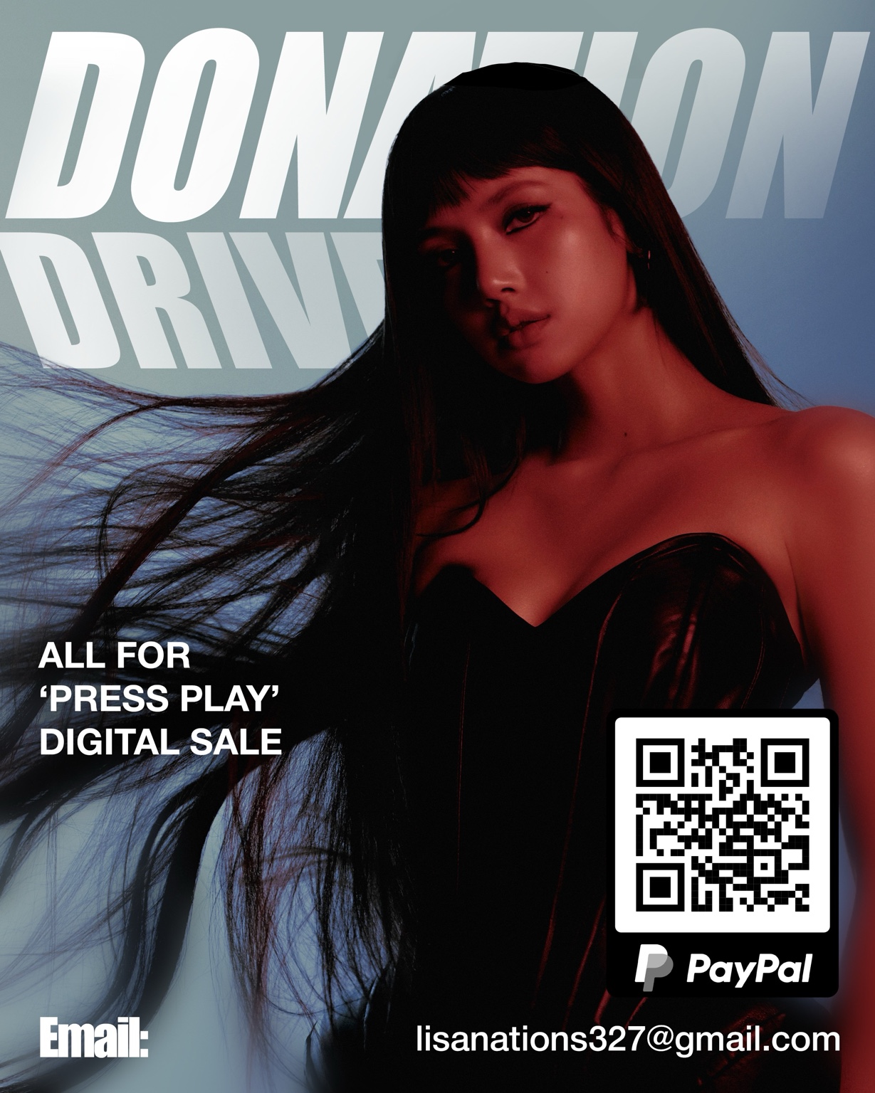 LISANATIONS All for PRESS PLAY digital sale donation poster