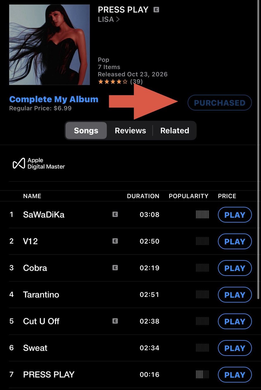 Step 2: then complete the album